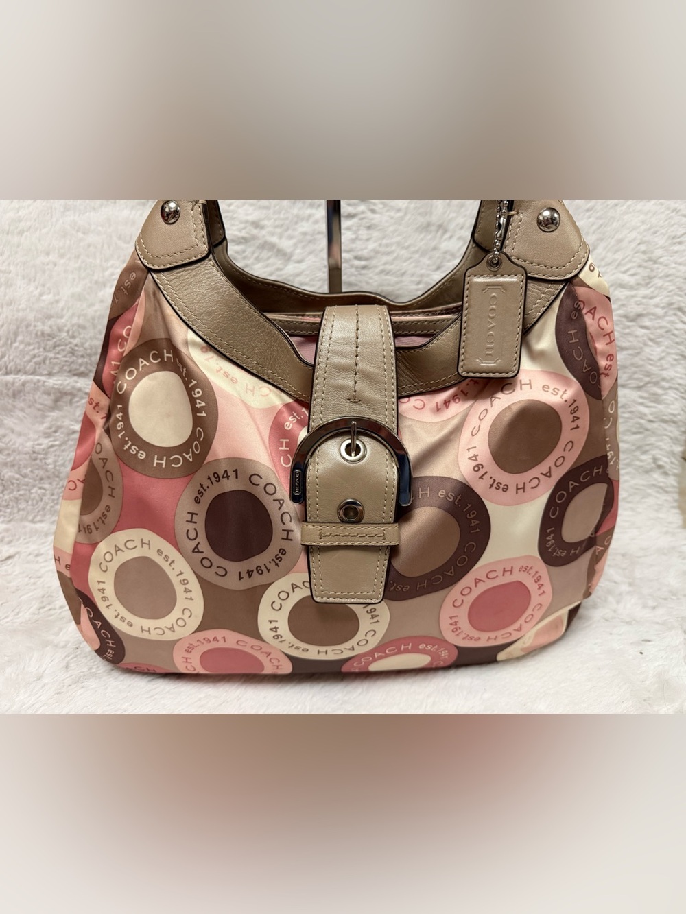 Coach Soho Optic Print  “Snaphead” Sateen Hobo